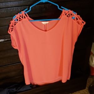 Women's coral blouse size L